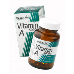 Health Aid - Vitamin A  5000 iu Για δυνατή όραση & υγιές δέρμα - 100caps