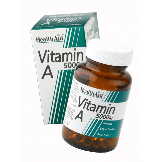 Health Aid - Vitamin A  5000 iu Για δυνατή όραση & υγιές δέρμα - 100caps