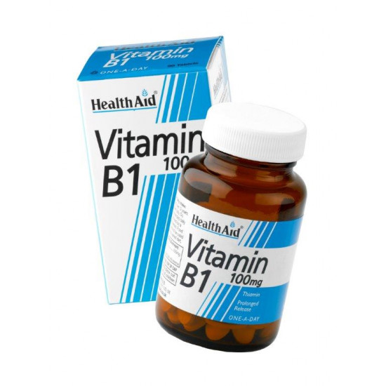 Health Aid - Vitamin B1 100mg Συμπλήρωμα διατροφής για το μυαλό & τους δραστήριους - 90tabs