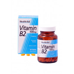 Health Aid - Vitamin B2 100mg Συμπλήρωμα Διατροφής για την παραγωγή ενέργειας - 60tabs