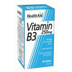 Health Aid - Vitamin B3 250mg Συμπλήρωμα Διατροφής για σωστά επίπεδα χοληστερόλης & υγιές δέρμα - 90tabs
