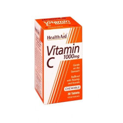 Health Aid - Vitamin C 1000mg Ενίσχυση ανοσοποιητικού με γεύση πορτοκάλι - 30 μασώμενες ταμπλέτες