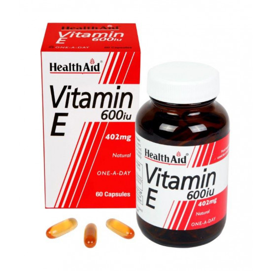 Health Aid - Vitamin E 600iu Φυσική Βιταμίνη Ε - 60caps