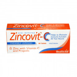 Health Aid - Zincovit-C με Βιταμίνη C, Πρόπολη και Ψευδάργυρος για Ενίσχυση Ανοσοποιητικού - 60 μασώμενες ταμπλέτες