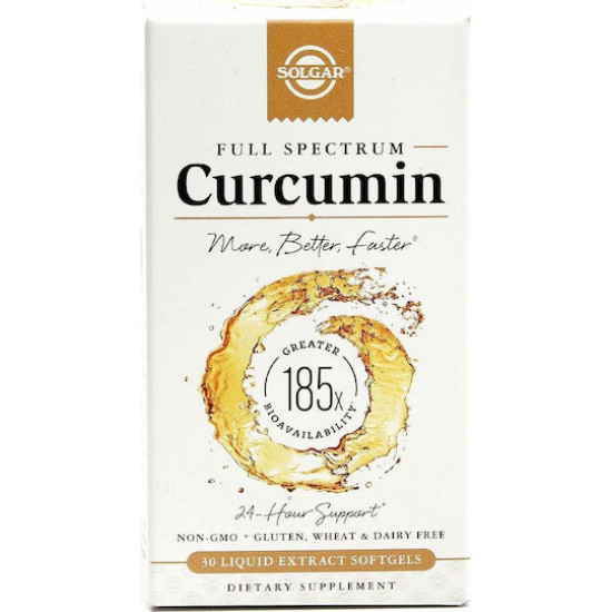 Solgar - Full Spectrum Curcumin Συμπλήρωμα Διατροφής με Κουρκουμά - 30 μαλακές κάψουλες