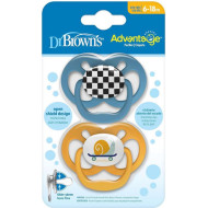 Dr. Brown's - Advantage 6-18m Πιπίλες σιλικόνης 6-18 μηνών (Μπλε-Σιέλ) - 2τμχ