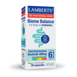 Lamberts - Biome Balance  For Those on Antibiotics Saccharomyces Boulardii 300mg Σκεύασμα Σακχαρομύκητα Για την Υγεία του Γαστρεντερικού  - 30caps