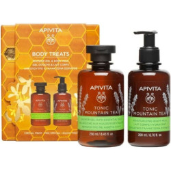 Apivita - Promo Body Treats Tonic Mountain Tea Shower Gel & Body Milk Αφρόλουτρο με Αιθέρια Έλαια - 250ml και Γαλάκτωμα Σώματος - 200ml