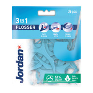 Jordan - Flosser 3 in 1 Οδοντικό Νήμα με Λαβή για Καθαρισμό Ανάμεσα στα Δόντια - 36τμχ
