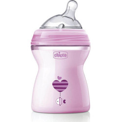 Chicco - NaturalFeeling Color Πλαστικό Μπιμπερό με κεκλιμένη θηλή για φυσικό τάισμα 2m+ Σε Διάφορα Χρώματα -150ml 