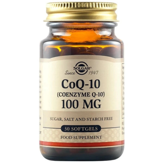 Solgar - Coenzyme Q10 100mg Ενίσχυση καρδιακής λειτουργίας, μυοπάθειες & μυϊκές αδυναμίες - 30 softgels