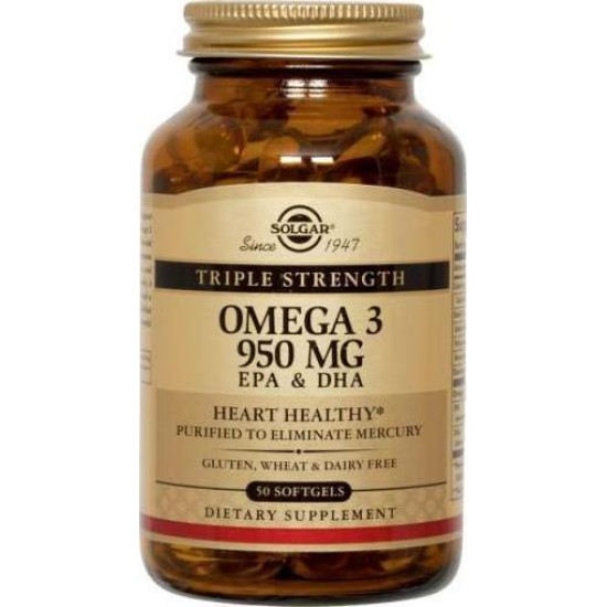 Solgar - Triple Strength Omega 3 Fish Oil - 50 μαλακές κάψουλες