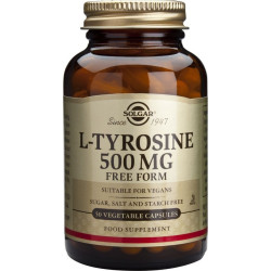 Solgar - L-Tyrosine 500mg Συμπλήρωμα διατροφής για νοητική εγρήγορση - 50 φυτικές κάψουλες