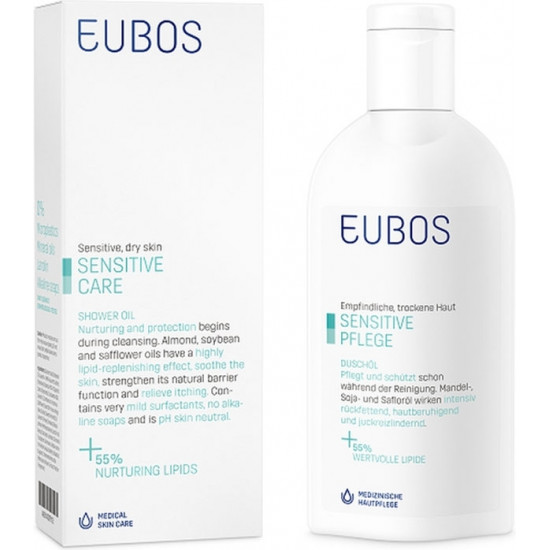 Eubos - Sensitive Shower Oil Ελαιώδες Καθαριστικό Σώματος για Ευαίσθητο και Ξηρό Δέρμα - 200ml