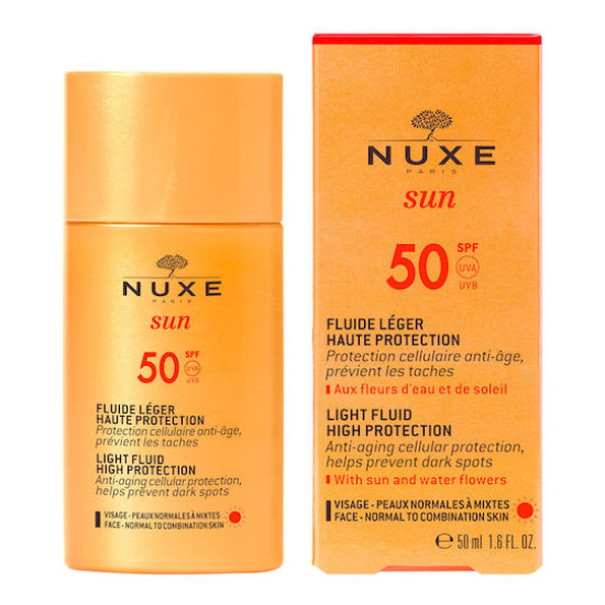 Nuxe - Sun Light Fluid High Protection SPF50 Αντηλιακή Αντιγηραντική Κρέμα Προσώπου Ελαφριάς Υφής - 50ml