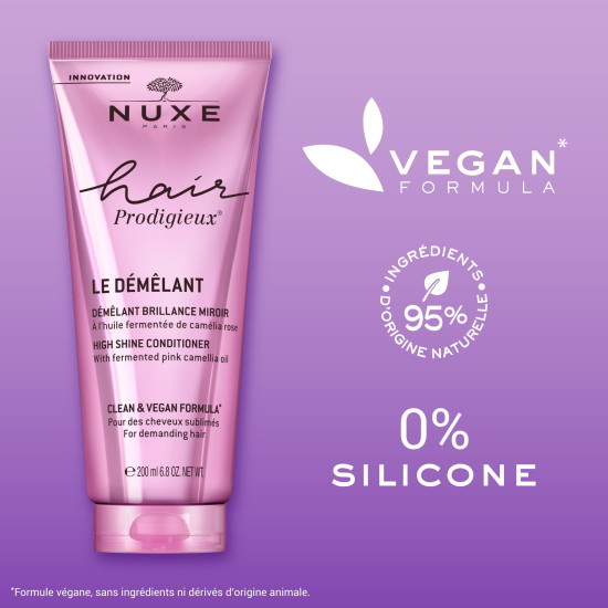 Nuxe - Hair Prodigieux High Shine Conditioner Μαλακτική Αρωματική Κρέμα Αναδόμησης με Εκχύλισμα Ροζ Καμέλιας για Εκθαμβωτική Λάμψη - 200ml
