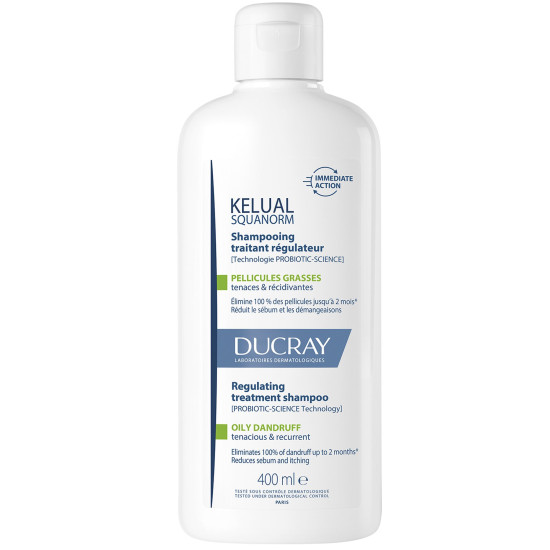 Ducray - Kelual Squanorm Regulating Treatment Shampoo Oily Dandruff Σαμπουάν κατά της Λιπαρής Πιτυρίδας - 400ml