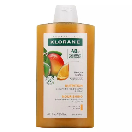 Klorane - Shampoo With Mango Θρεπτικό Σαμπουάν Επανόρθωσης και Λάμψης με Βούτυρο Μάνγκο για Ξηρά Μαλλιά - 400ml