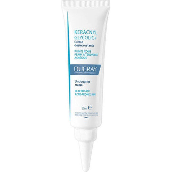 Ducray - Keracnyl Glycolic+ Unclogging Cream Kρέμα Προσώπου για Δέρμα με Τάση Ακμής Σπυράκια & Μαύρα Στίγματα - 30ml