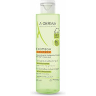 A-Derma - Exomega control emollient cleansing gel 2 in 1 body & hair Μαλακτικό τζελ καθαρισμού για το ατοπικό δέρμα, για μαλλιά & σώμα - 200ml