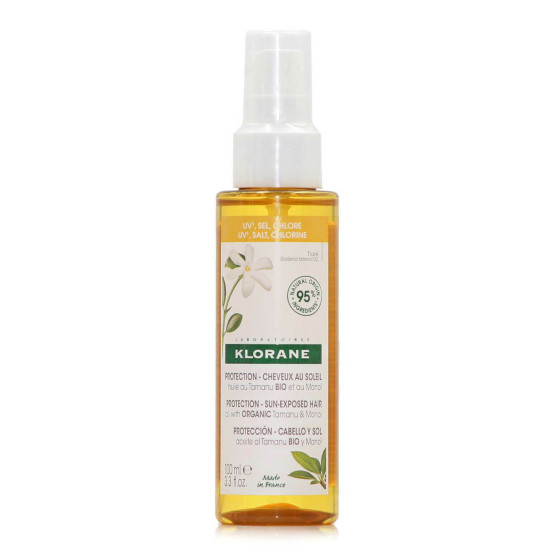 Klorane - Protection Sun Exposed Hair Oil Spray with Organic Tamanu & Monoi Έλαιο Μαλλιών για Προστασία από τον Ήλιο - 100ml