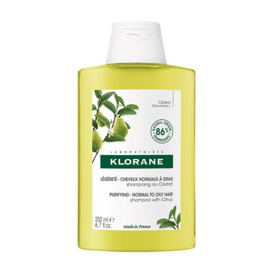 Klorane - Shampoo With Citrus Εξυγιαντικό και Τονωτικό Σαμπουάν με Πολτό Κίτρου για Ενέργεια και Λάμψη - 200ml