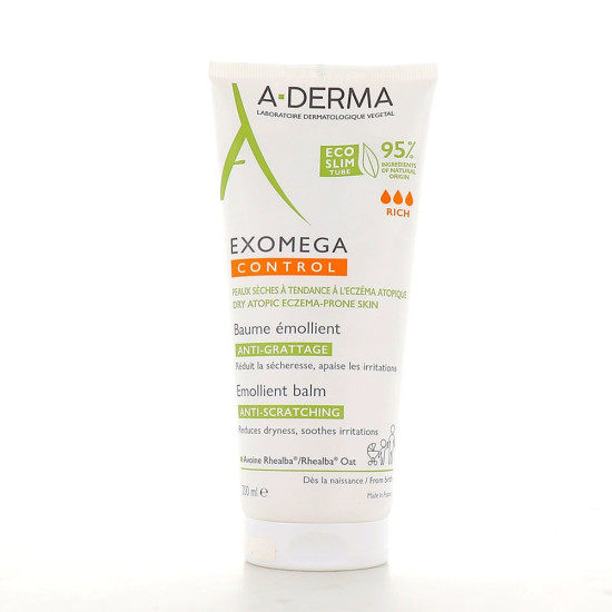 A-Derma - Exomega Control Emollient Baume Μαλακτικό Βάλσαμο για το Ατοπικό Δέρμα - 200ml