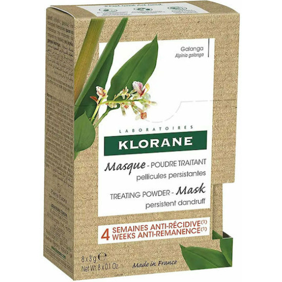 Klorane - Galanga Θεραπευτική Μάσκα Πούδρα Κατά Της Επίμονης Πιτυρίδας - 8x3gr