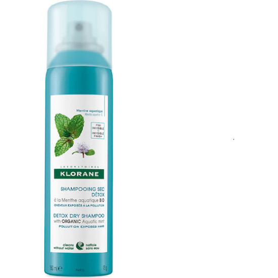 Klorane - Dry Shampoo Anti - Pollution Detox Ξηρό Σαμπουάν με Υδάτινη Μέντα για Μαλλιά Εκτεθειμένα στη Ρύπανση  - 150ml