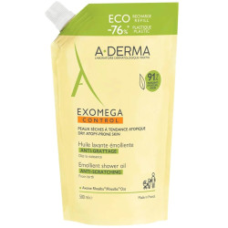 A-Derma - Exomega Control Emollient Shower Oil Refill Μαλακτικό έλαιο καθαρισμού κατά του αισθήματος κνησμού Aνταλλακτικό - 500ml