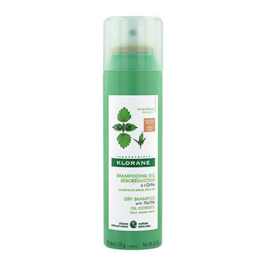 Klorane -  Dry Shampoo Oil Control With Nettle For Dark Hair Ξηρό σαμπουάν με Τσουκνίδα για Λιπαρά Καστανά/Σκούρα Μαλλιά - 150ml