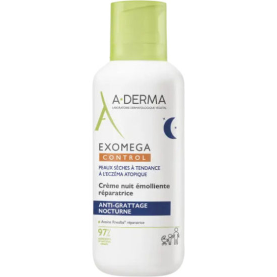 A-Derma - Exomega Control Repairing Emollient Night Cream Mαλακτική κρέμα για τις εξάρσεις κνησμού κατά τη διάρκεια της νύχτας - 400ml