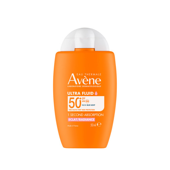 Avene - Ultra Fluid Radiance SPF 50+ Αντηλιακή Κρέμα Προσώπου Άμεσης Απορρόφησης για την Πρόληψη της Γήρανσης με ελαφρύ χρώμα - 50ml
