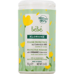 Klorane - Bebe Protective Powder Προστατευτική Πούδρα με Βιολογική Καλέντουλα για Σώμα και Μηρογεννητική Περιοχή - 75gr  