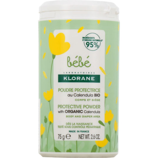 Klorane - Bebe Protective Powder Προστατευτική Πούδρα με Βιολογική Καλέντουλα για Σώμα και Μηρογεννητική Περιοχή - 75gr  