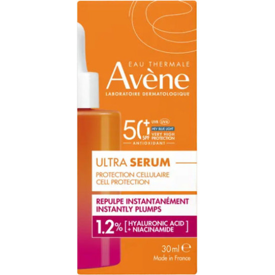 Avene - Ultra Serum Cell Protection Instantly Plumps SPF50 Ορός Προσώπου για Αντηλιακή Προστασία και Άμεσο Αποτέλεσμα Σύσφιξης - 30ml