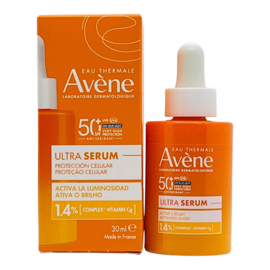 Avene - Ultra Serum Cell Protection Activates Glow SPF50 Ορός Προσώπου για Αντηλιακή Προστασία και Ενεργοποίηση της Λάμψης - 30ml