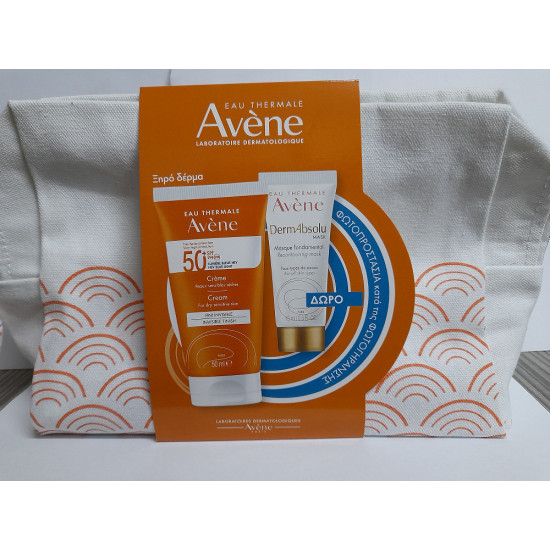 Avene - Promo Creme SPF50+ Αντηλιακή Κρέμα Προσώπου Χωρίς Άρωμα Για Ξηρό & Πολύ Ξηρό Δέρμα - 50ml & Δώρο Dermabsolu Αντιγηραντική Μάσκα Προσώπου - 15ml