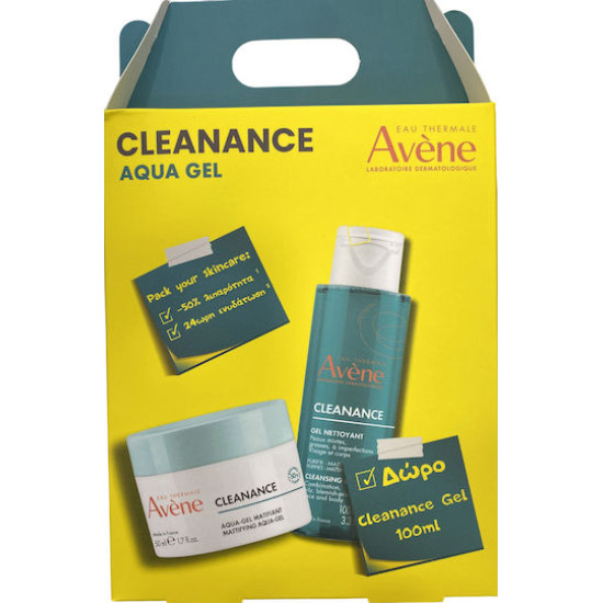 Avene - Promo Cleanance Aqua Gel Mattifying Aqua-Gel Ενυδατική Κρέμα για Δέρμα με Ατέλειες - 50ml & Δώρο Cleansing Gel Aφρώδες Τζελ Καθαρισμού - 100ml