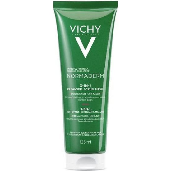 Vichy - Normaderm 3-in-1 Cleanser Scrub Mask 3 σε 1 Απολέπιση Καθαρισμός Μάσκα - 125ml