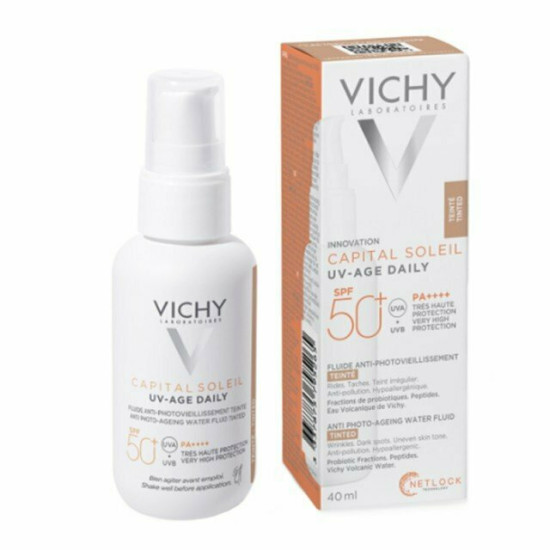 Vichy - Capital Soleil UV Age Daily Tinted Light SPF50+ Λεπτόρευστο Αντηλιακό Προσώπου με χρώμα κατά της φωτογήρανσης - 40ml