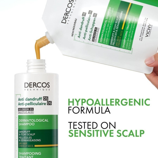 Vichy - Dercos Anti-Dandruff DS Dry Hair Refill Σαμπουάν κατά της Πιτυρίδας για Ξηρά Μαλλιά Ανταλλακτικό  - 390ml
