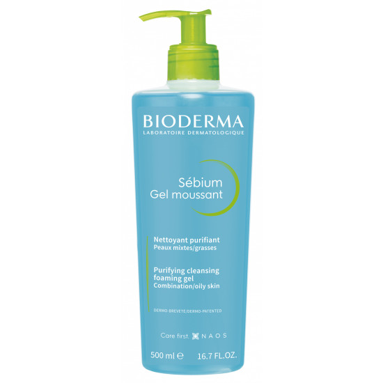 Bioderma - Sebium purifying foam gel Τζελ που καθαρίζει απαλά και μειώνει την έκκριση σμήγματος - 500ml