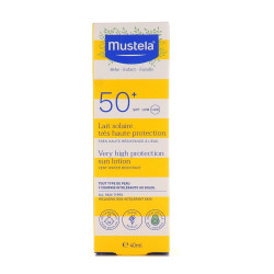 Mustela - Very High Protection Sun Lotion Αδιάβροχο Αντηλιακό Γαλάκτωμα Πρoσώπου-Σώματος Πολύ Υψηλής Προστασίας για 'Ολη την Οικογένεια SPF50+ - 40ml