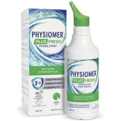 Physiomer - Plus Fresh Nasal Spray Φυσικό Ρινικό Σπρέι για Έντονη Συμφόρηση με Μέντα και Ευκάλυπτο -135ml