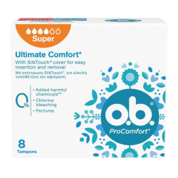 O.B. - Ταμπόν ProComfort Curved Grooves για Αυξημένη Ροή - 8pcs