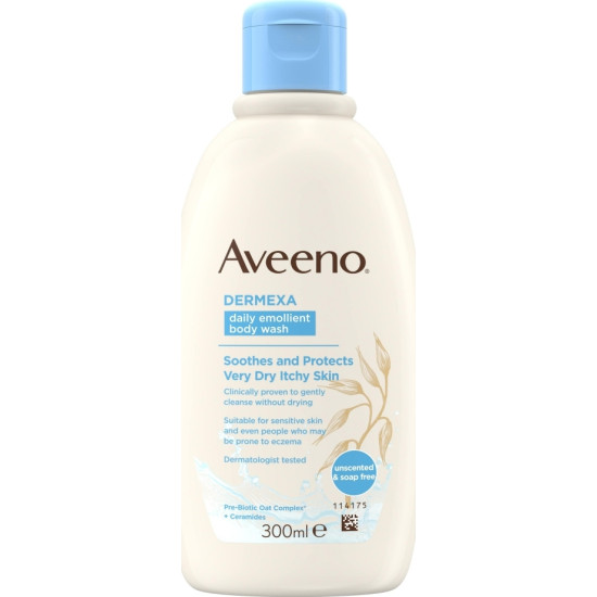 Aveeno - Dermexa Daily Emollient Body Wash Ενυδατικό Υγρό Καθαρισμού Σώματος για Ευαίσθητο Ξηρό Δέρμα με Τάση Ατοπίας -300ml