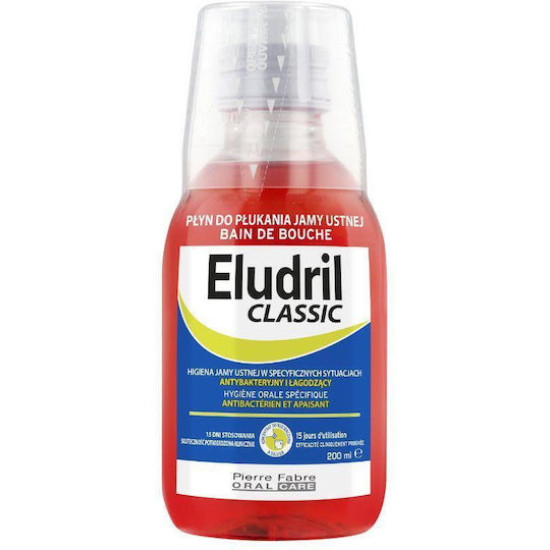 Eludril - Classic Στοματικό διάλυμα με χλωρεξιδίνη 0,10% και χλωροβουτανόλη 0.5% - 200 ml