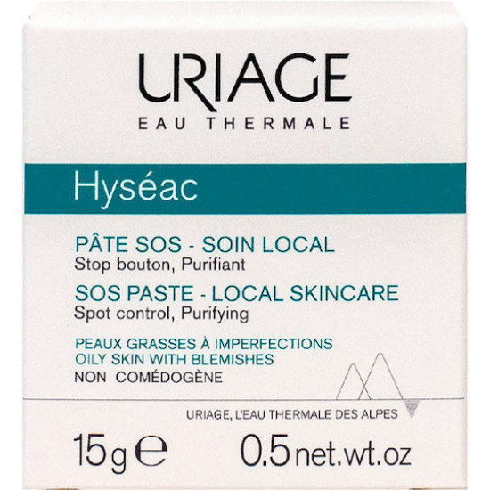 Uriage - Hyseac Sos Paste Local Skincare Στοχευμένη Περιποίηση Νύχτας για Επιδερμίδες με Ατέλειες - 15gr