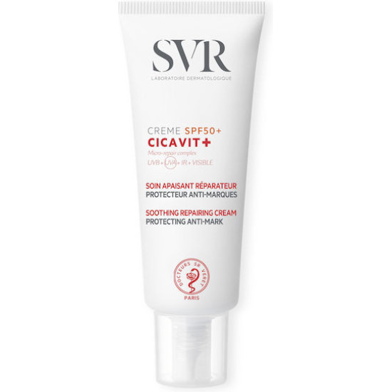 SVR Laboratoire Dermatologique - Cicavit+ Creme SPF50+ Καταπραϋντική & Επανορθωτική Κρέμα με Αντηλιακή Προστασία - 40ml